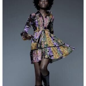 Zara The Amelie floral patchwork mini dress
